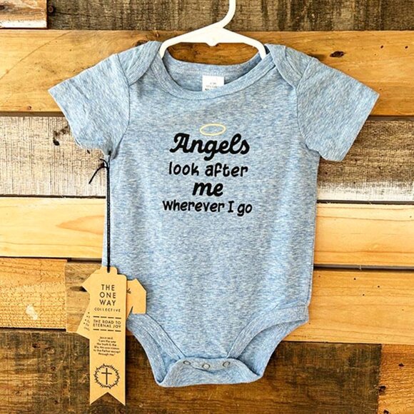 The One Way Collective Other - Blue Baby Onsie, Angels Look After Me wherever I go.